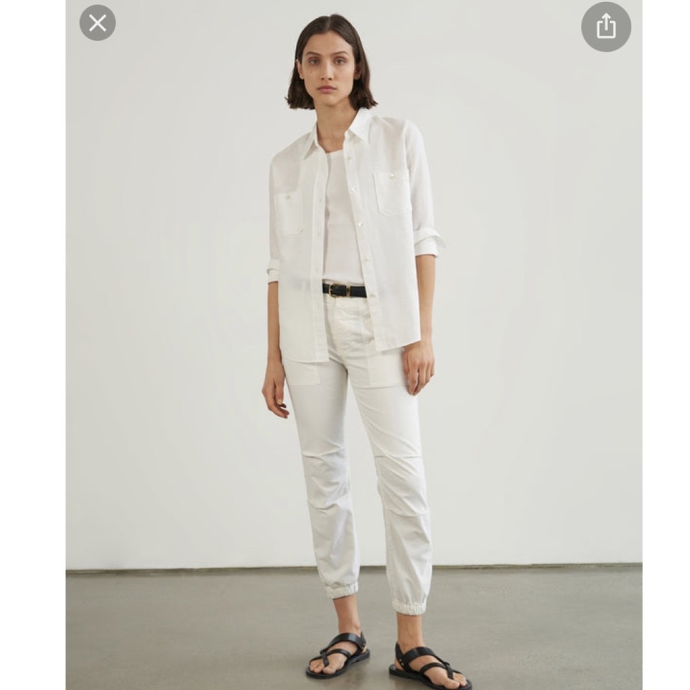 Nili Lotan Cropped White Military Pants Size 4